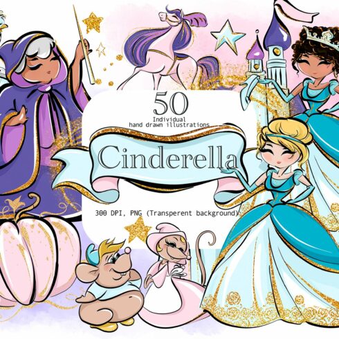 Fairy Tale Cinderella Clipart cover image.