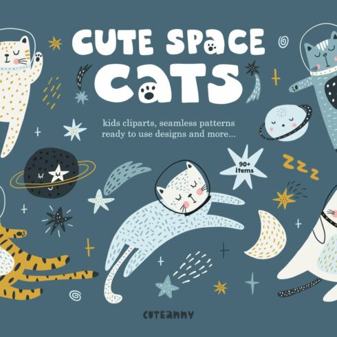 Cute space cats - graphic collection cover image.