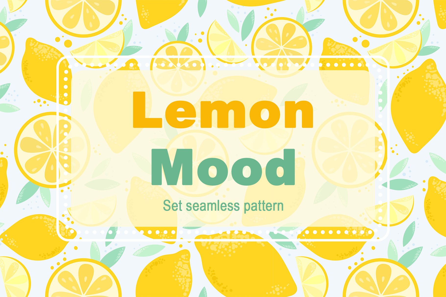 Lemon Mood seamless patterns cover image.