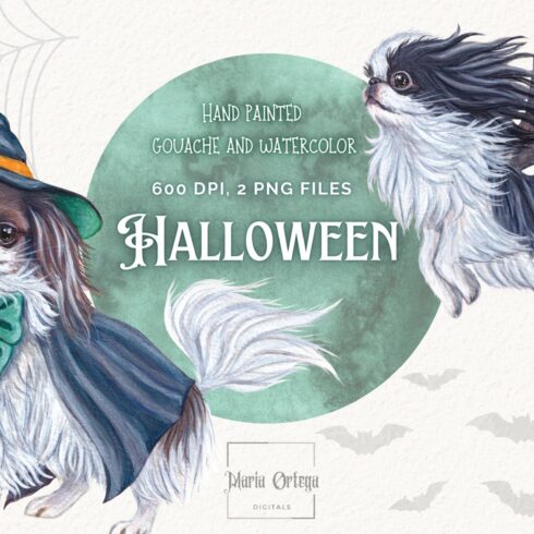 Halloween Japanese Chins Clipart cover image.