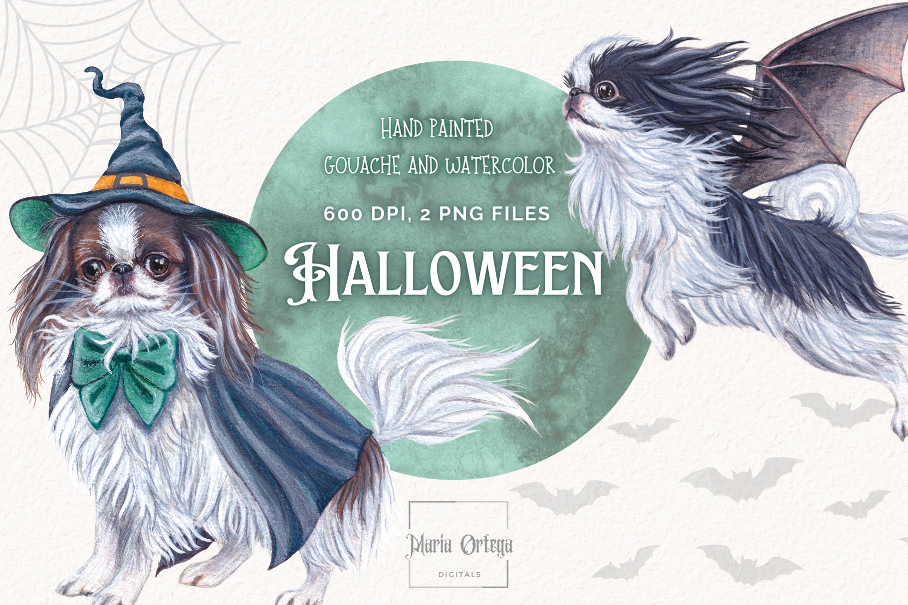 Halloween Japanese Chins Clipart cover image.