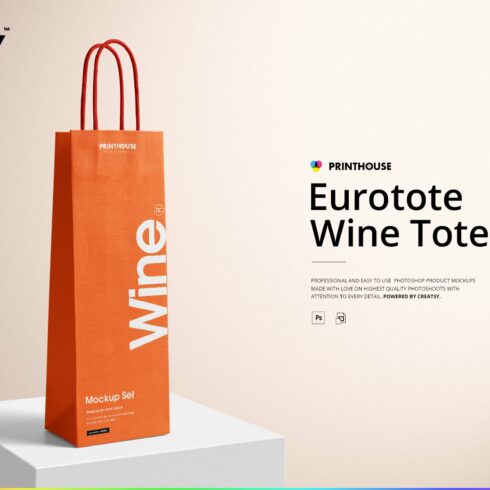 Eurotote Wine Tote Bag Mockup Set cover image.