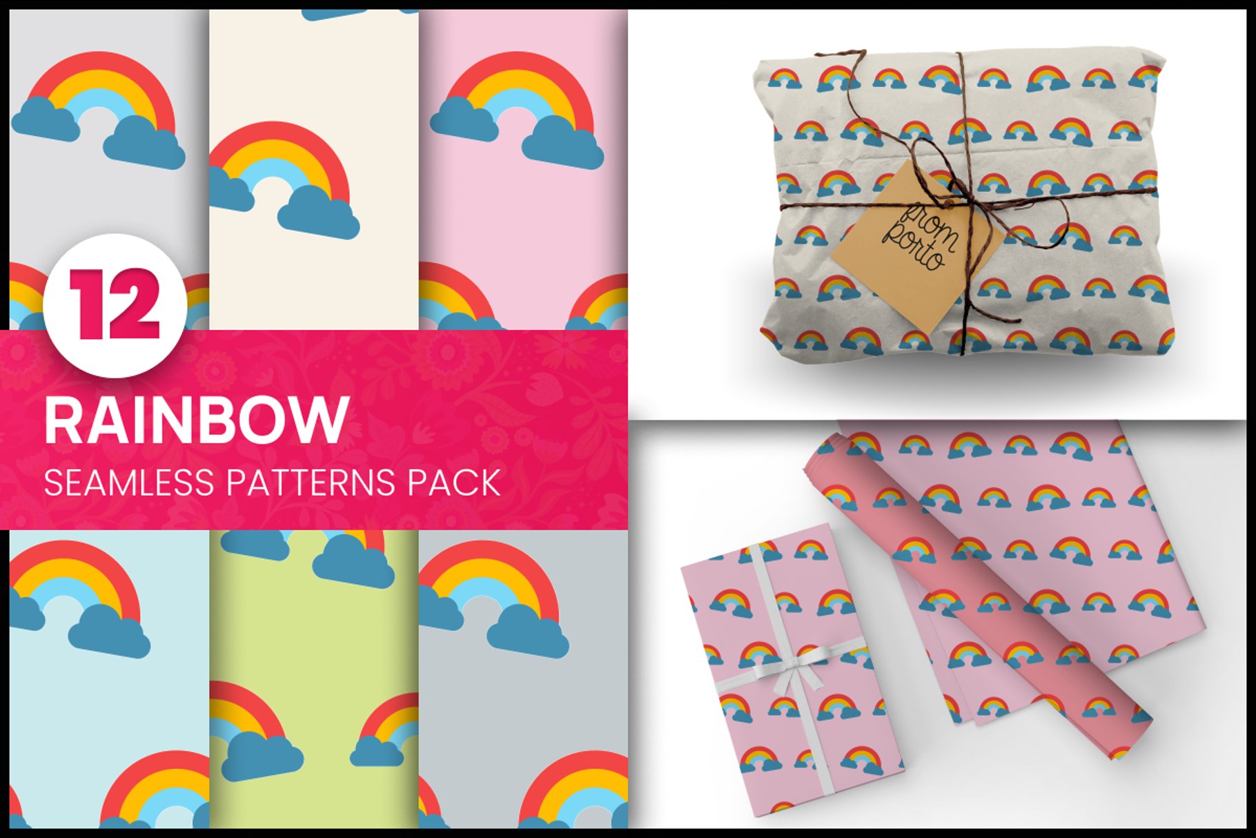 Rainbow Seamless Patterns cover image.