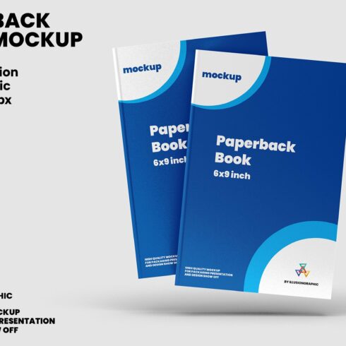 Paperback Book Mockup - 6x9 inch cover image.