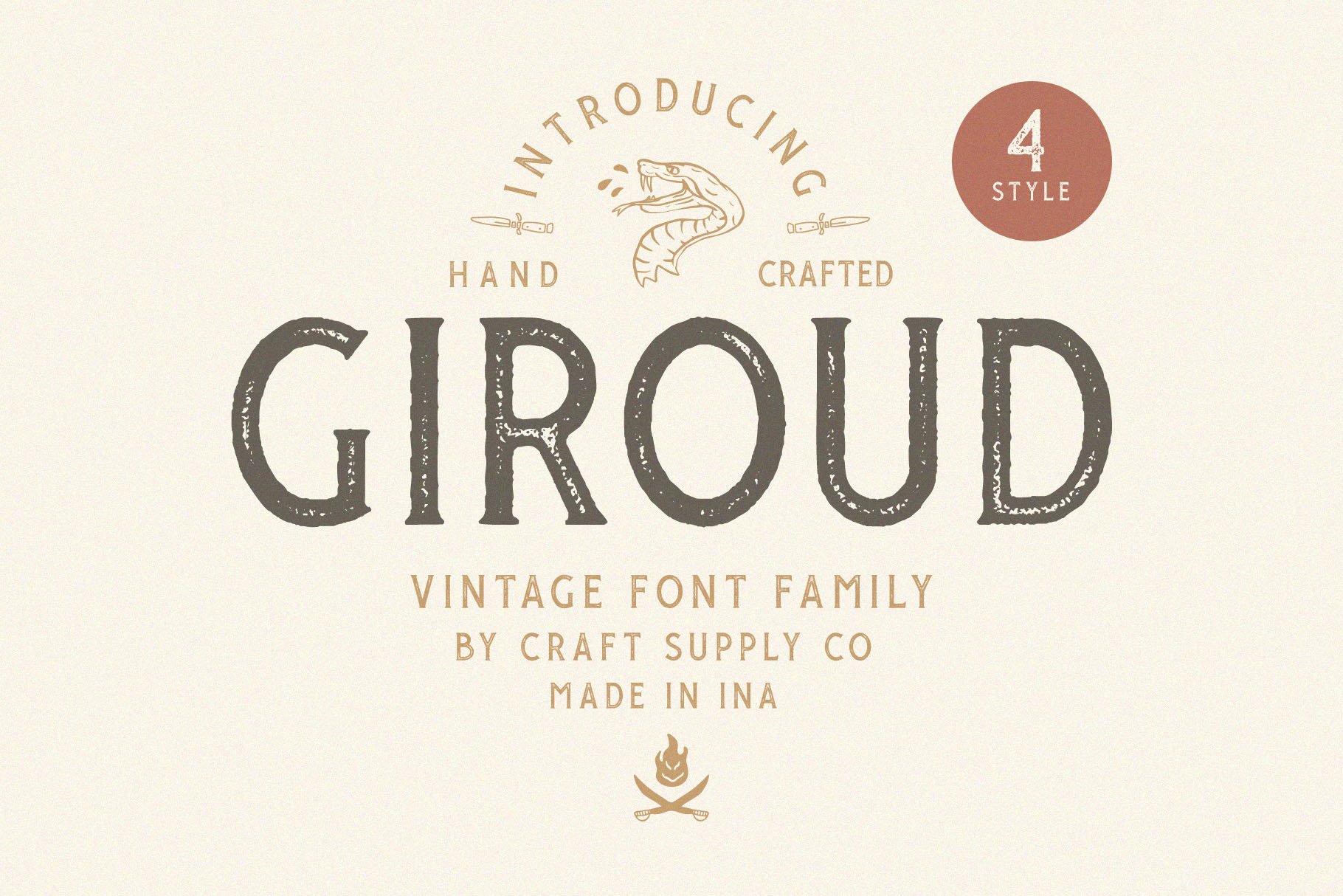 Giroud Vintage Font Family + Bonus cover image.