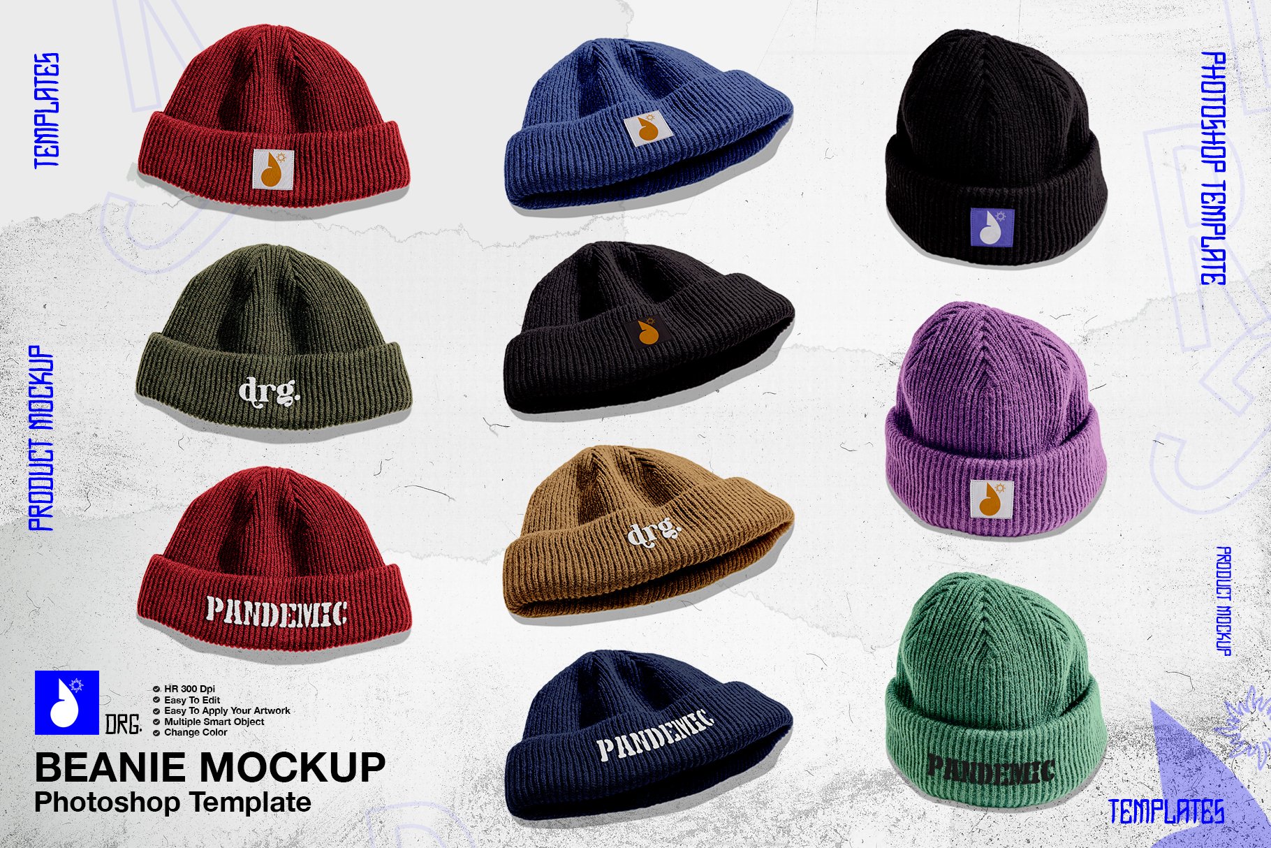 Beanie Hat Mockup cover image.