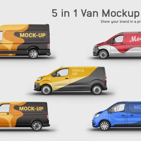 5 in 1 Van Mockup Pack cover image.