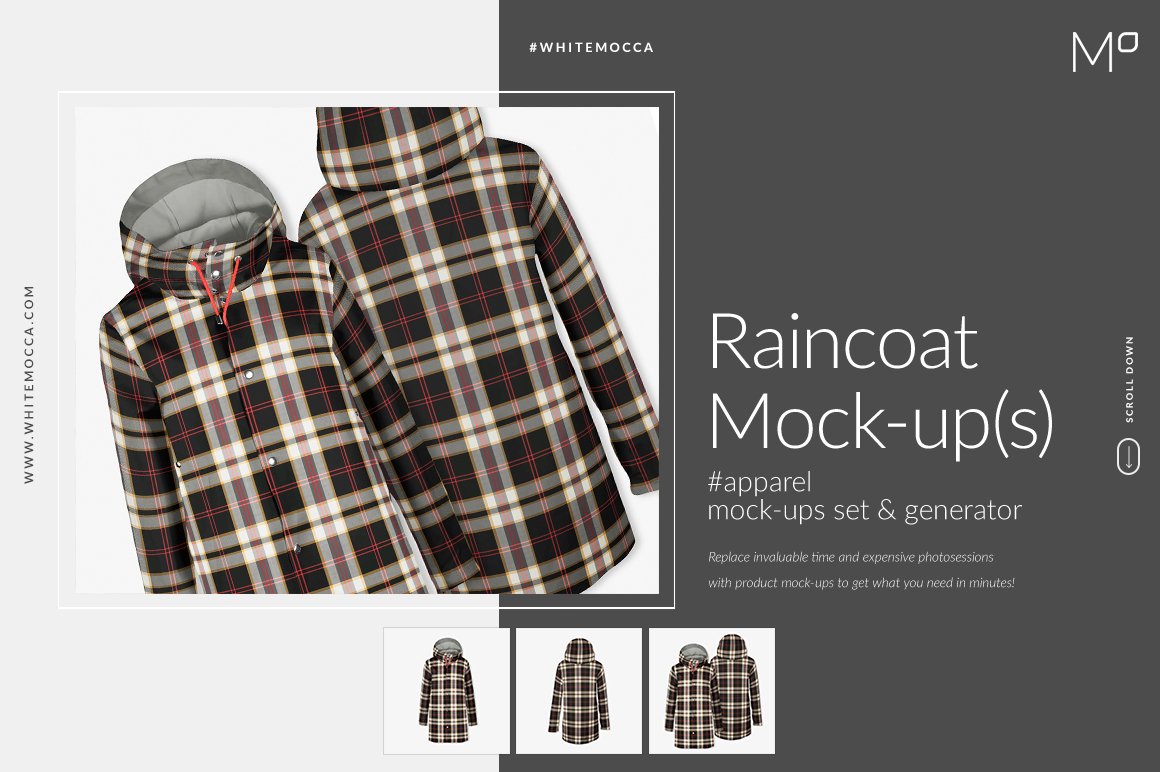 Raincoat Mock-ups Set & Generator preview image.