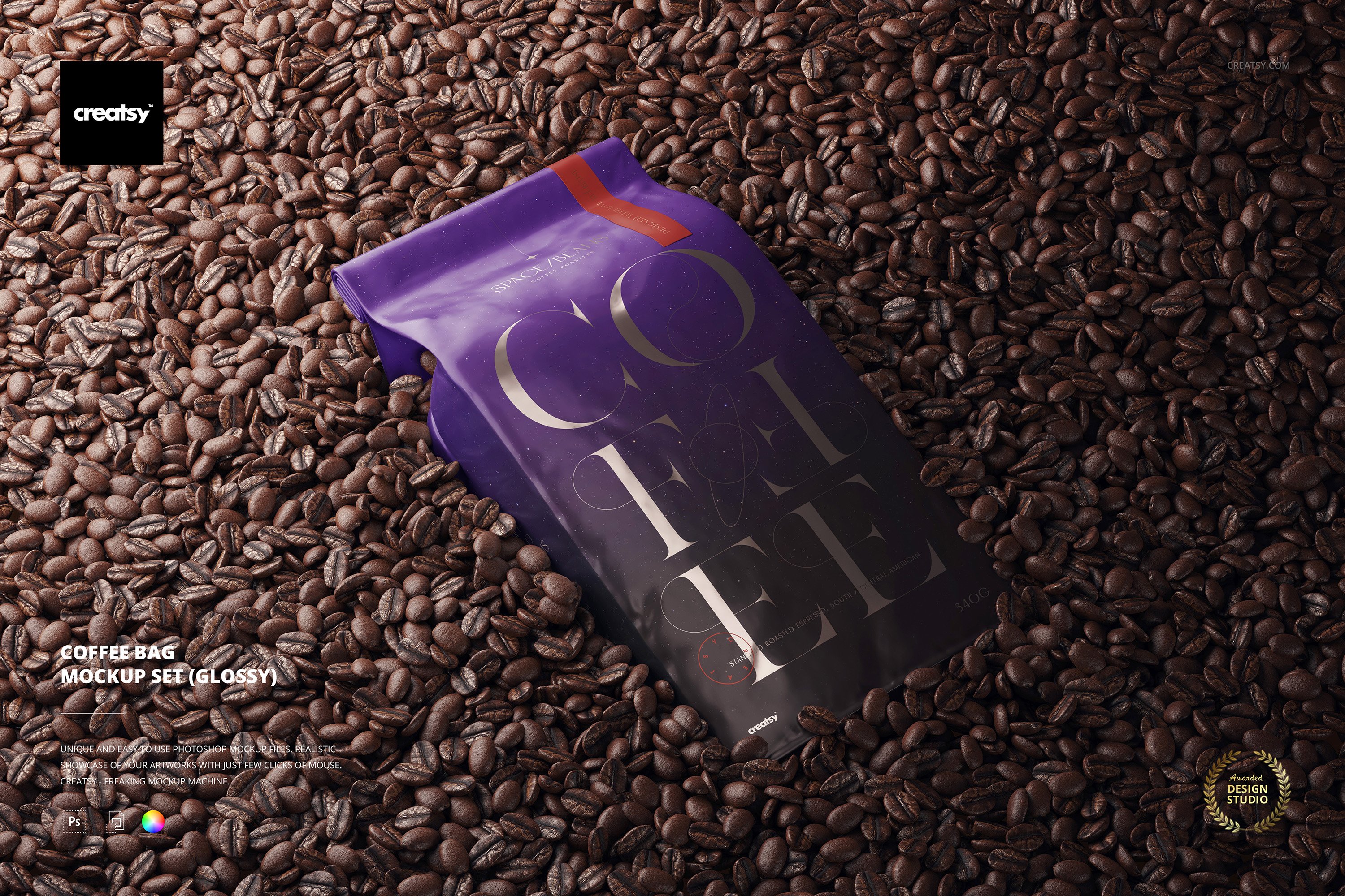 Coffee Bag Mockup Set (glossy) cover image.
