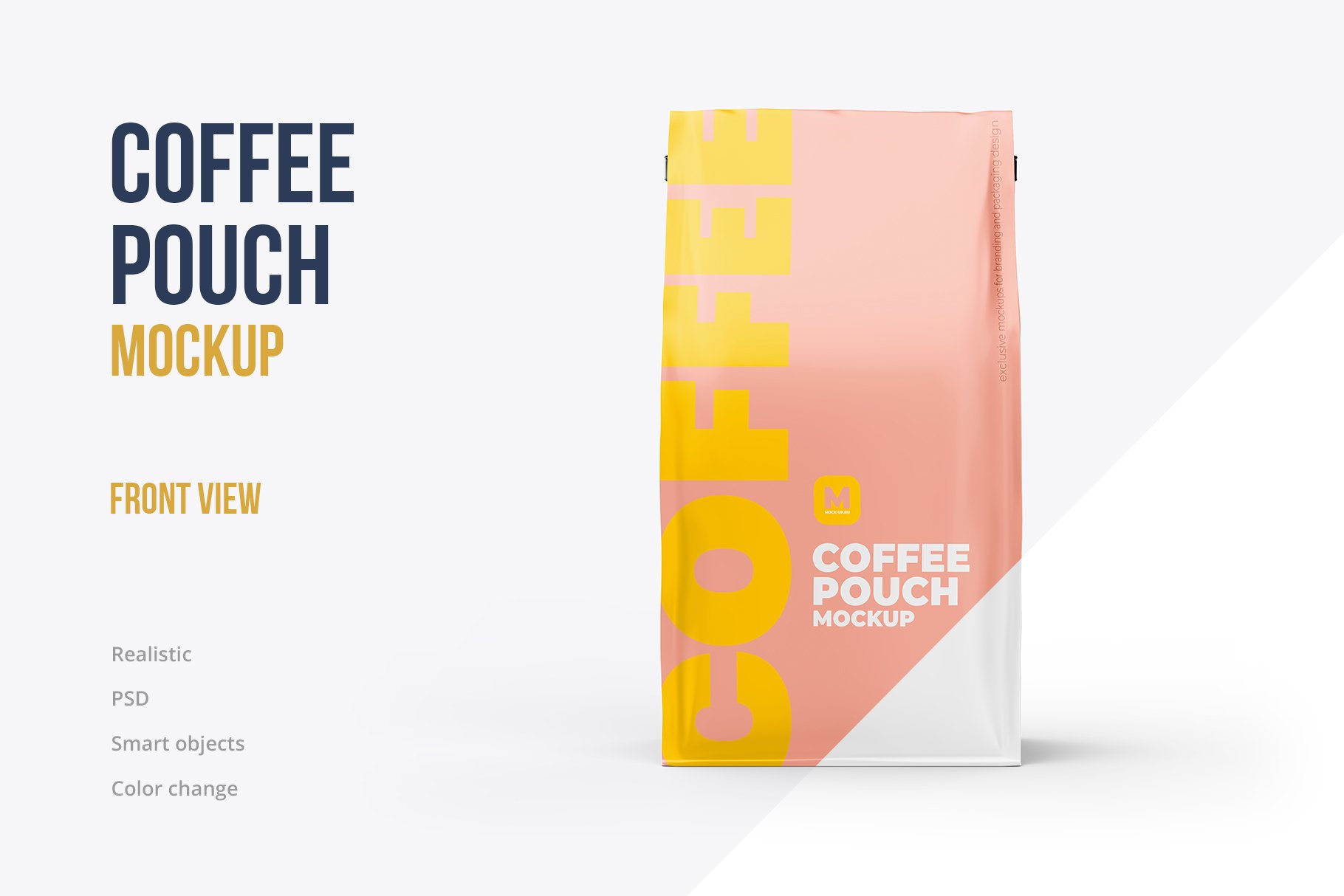 Coffee pouch mockup. Pack 6 PSD preview image.