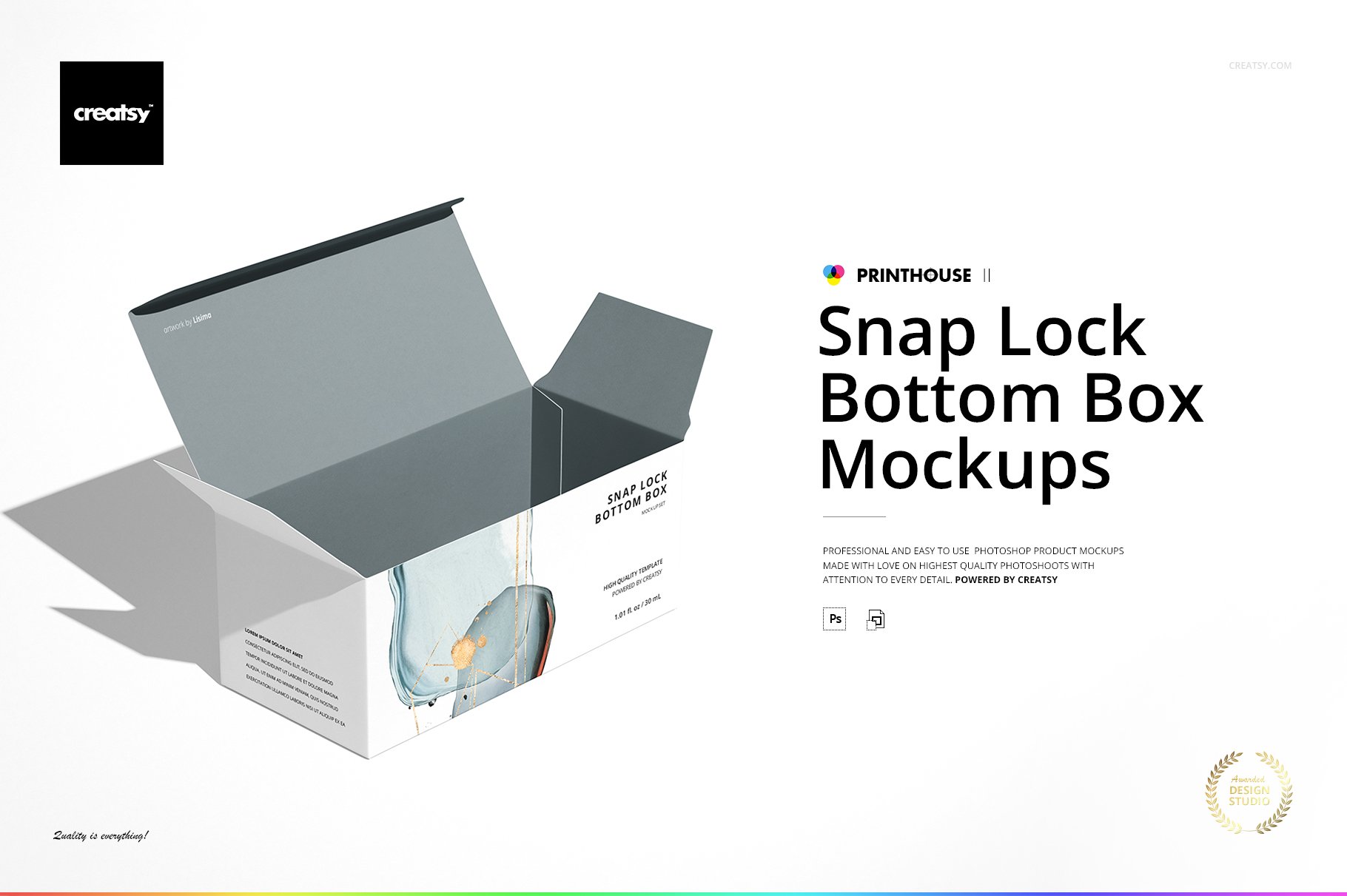 Snap Lock Bottom Box Mockup Set cover image.