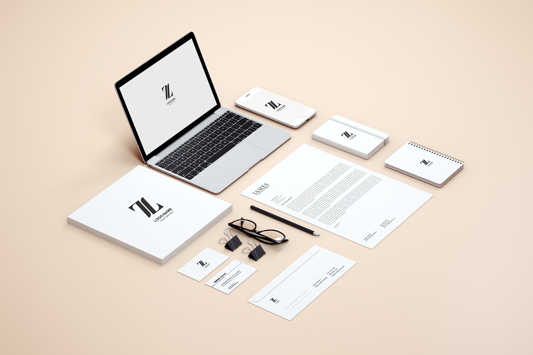 Modern Stationery Mockup preview image.