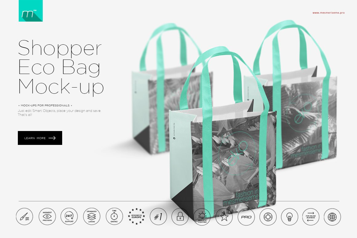 Eco Shopper Bag Mock-up cover image.