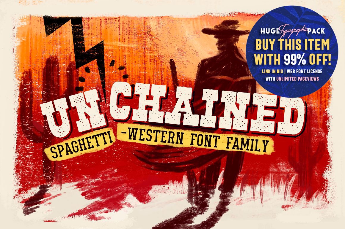 UN'CHAINED • Font Family cover image.