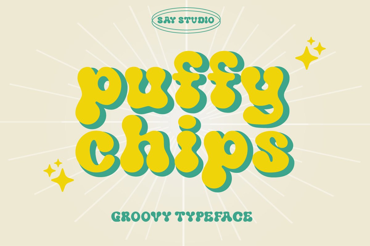 puffy chips retro typeface cover image.