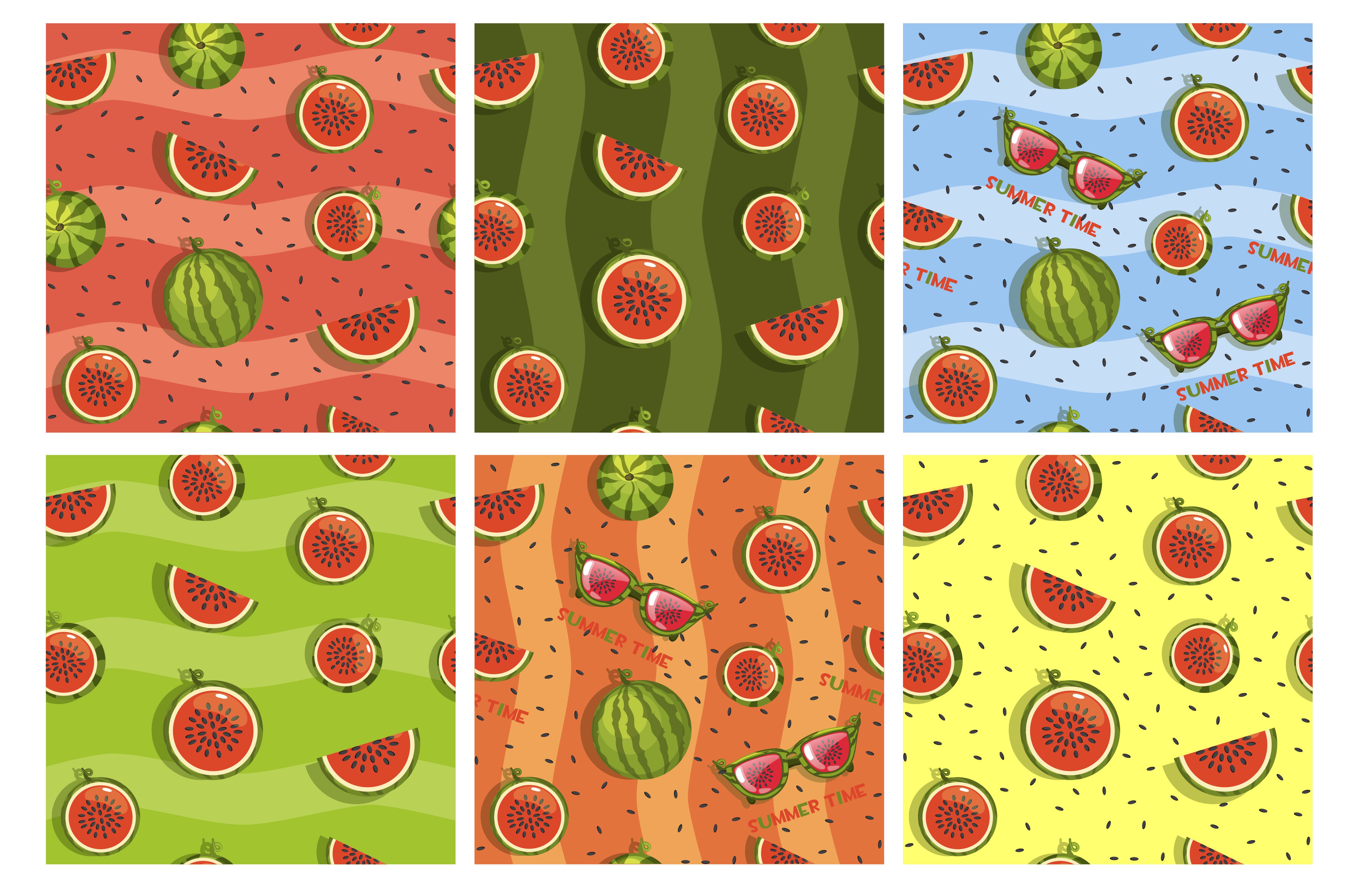 Seamless pattern watermelons cover image.