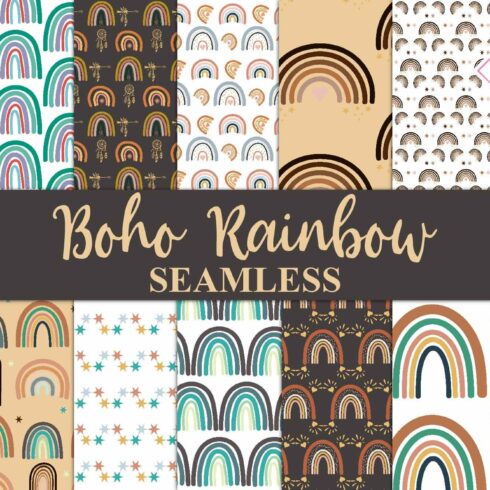 Boho Rainbow Digital Paper cover image.