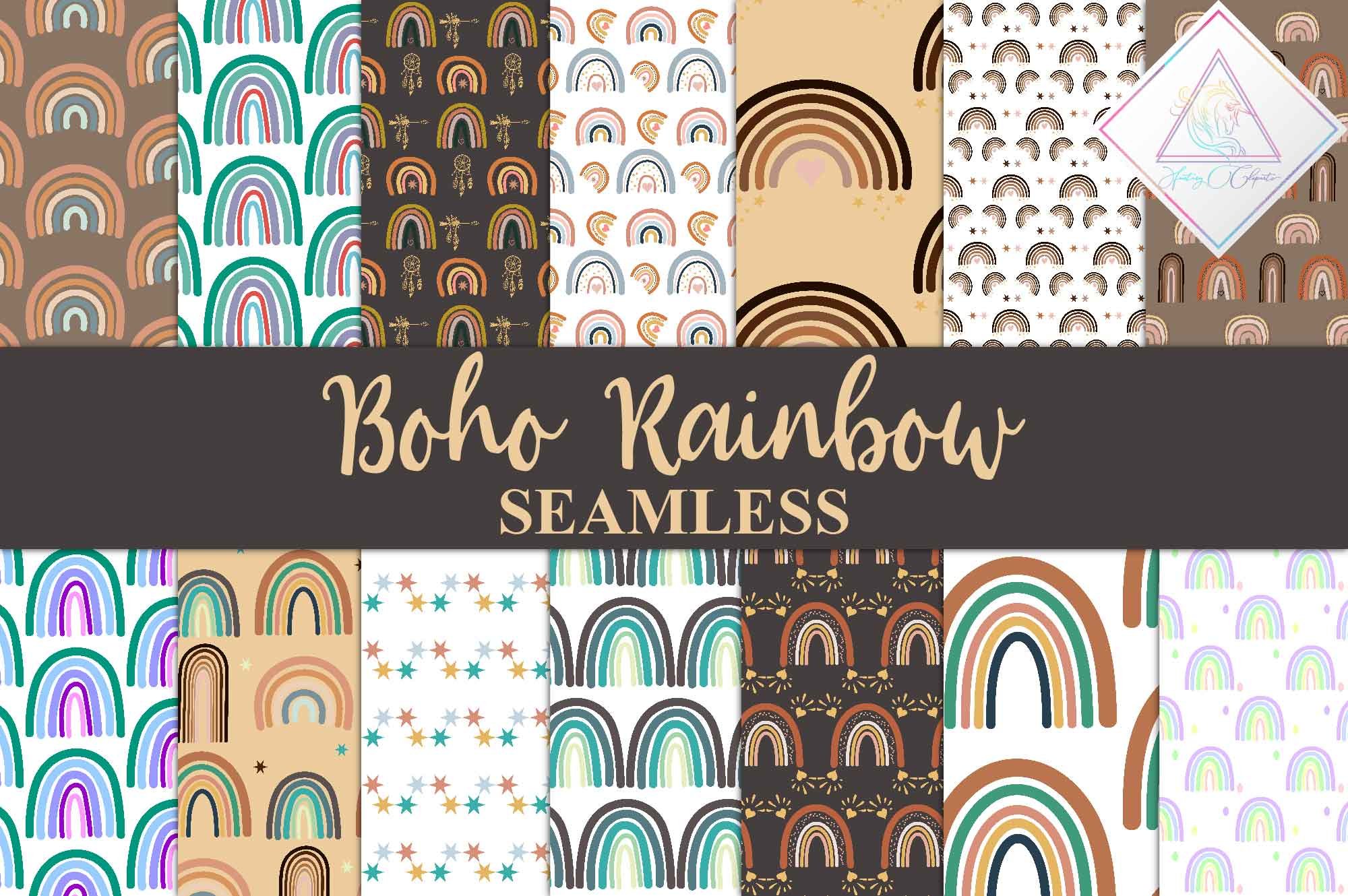 Boho Rainbow Digital Paper cover image.