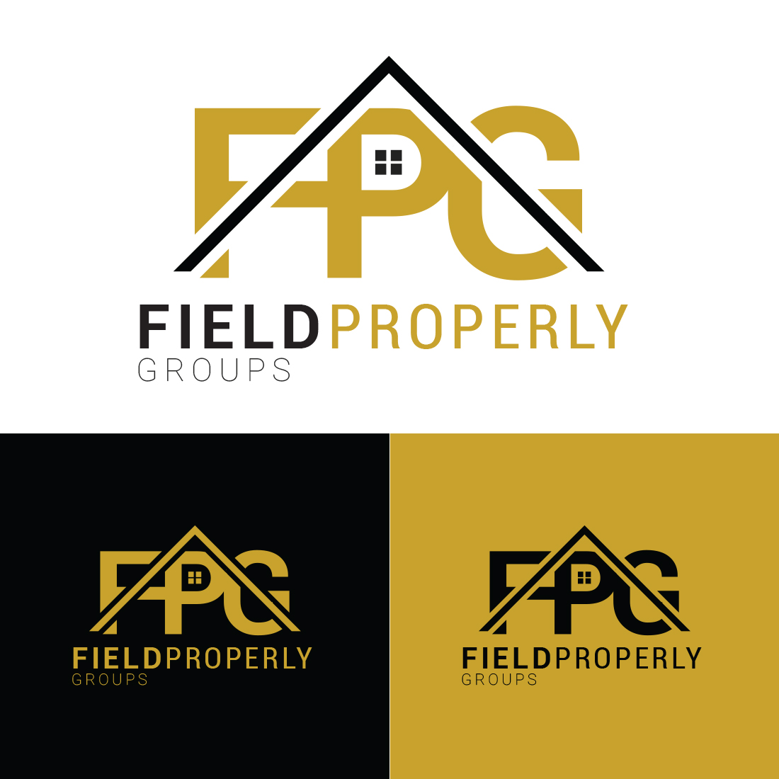 Letter FPG Real estate logo design cover image.