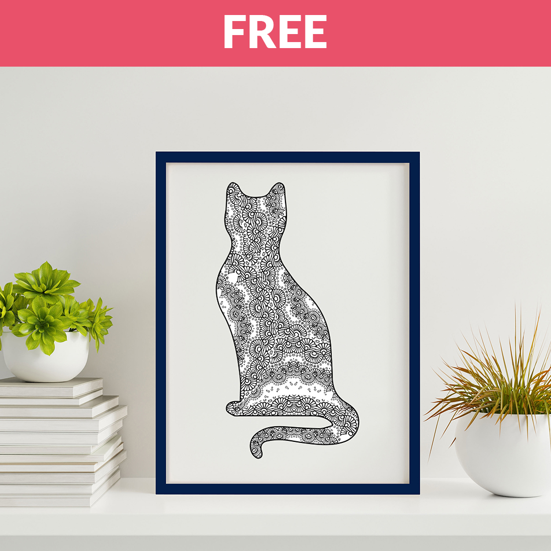 Cat mandala, Animal Mandala Vector Line Art cover image.