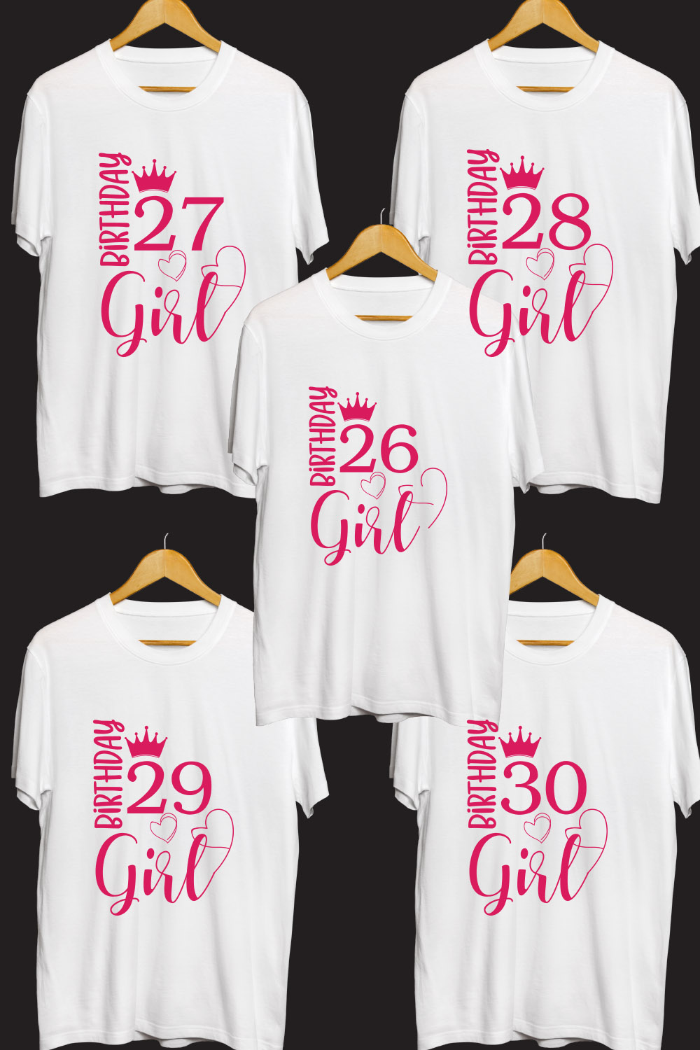 Birthday SVG T Shirt Designs Bundle pinterest preview image.