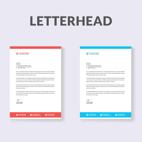 Modern letterhead design template for your project, letterhead, business letterhead design cover image.