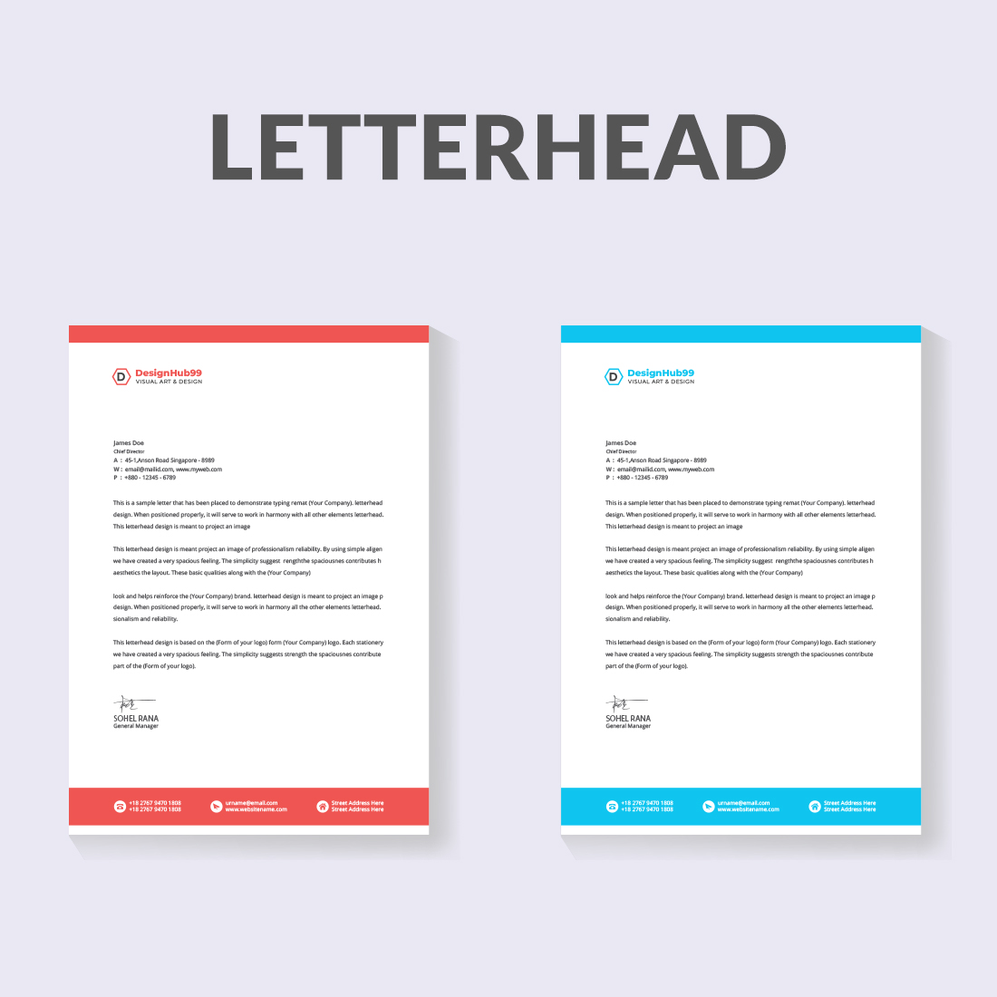 Modern letterhead design template for your project, letterhead, business letterhead design cover image.