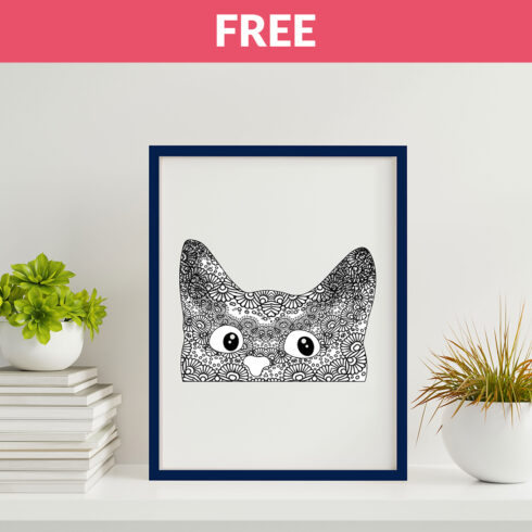 Cat mandala, Animal Mandala Vector Line Art cover image.