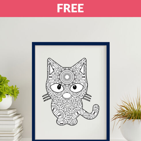 Cat mandala, Animal Mandala Vector Line Art cover image.