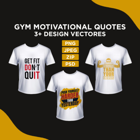 GYM Motivation T-Shirt Design vectors cover image.