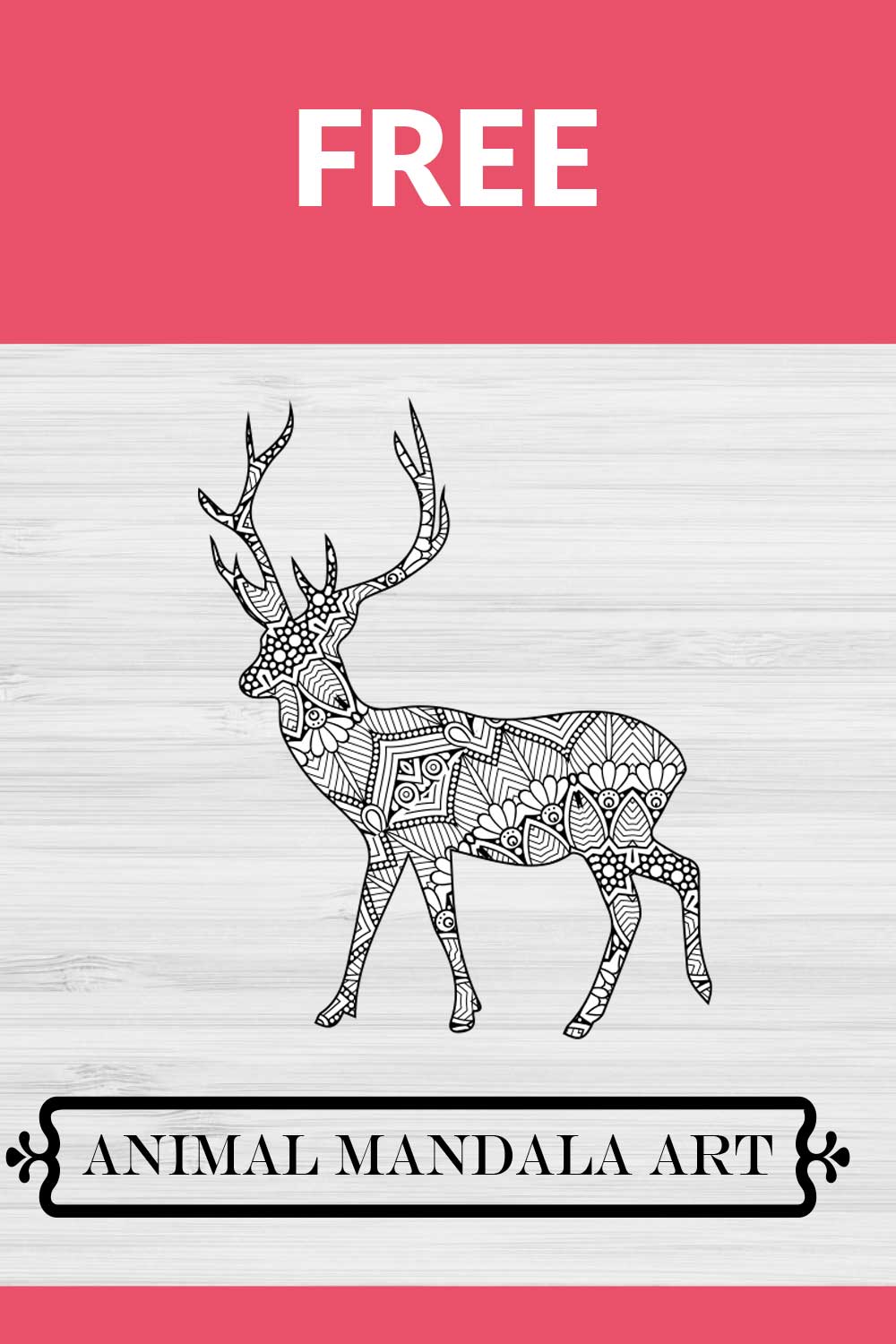 Deer Mandala, Animal Mandala Boho Style SVG pinterest preview image.