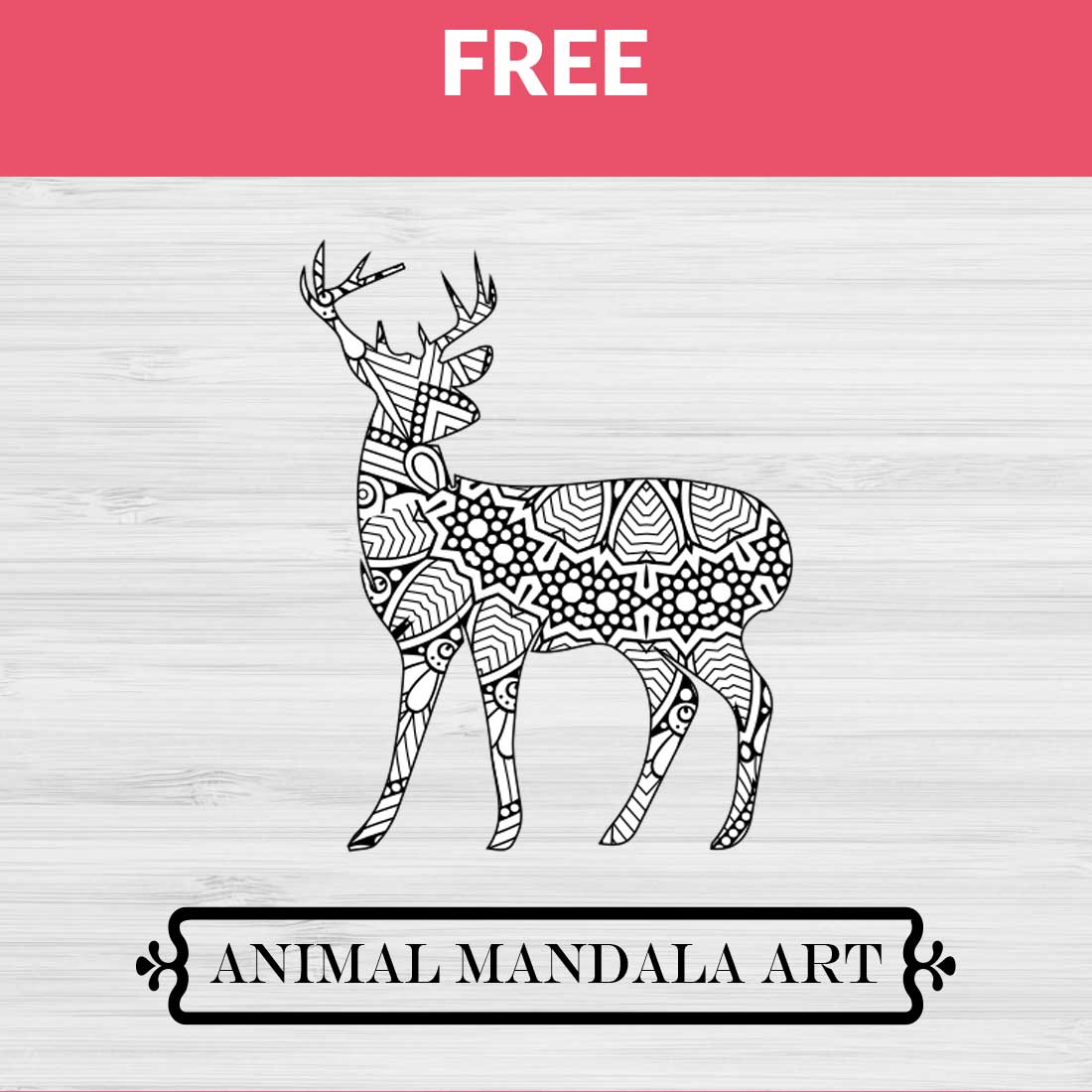 Deer Mandala, Animal Mandala Boho Style SVG cover image.