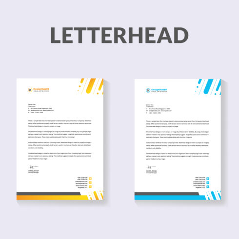 Modern business letterhead template cover image.