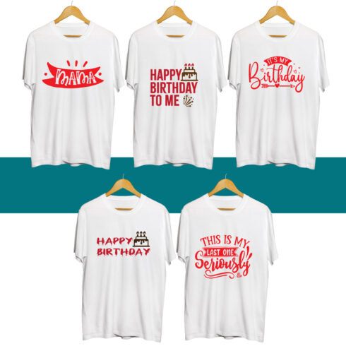 Birthday SVG T Shirt Designs Bundle cover image.