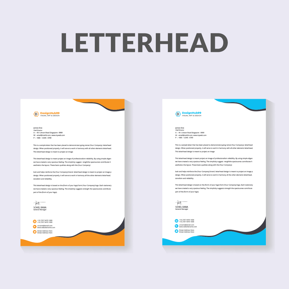 creative modern letterhead design template for your project letter head, letterhead, business letterhead design preview image.