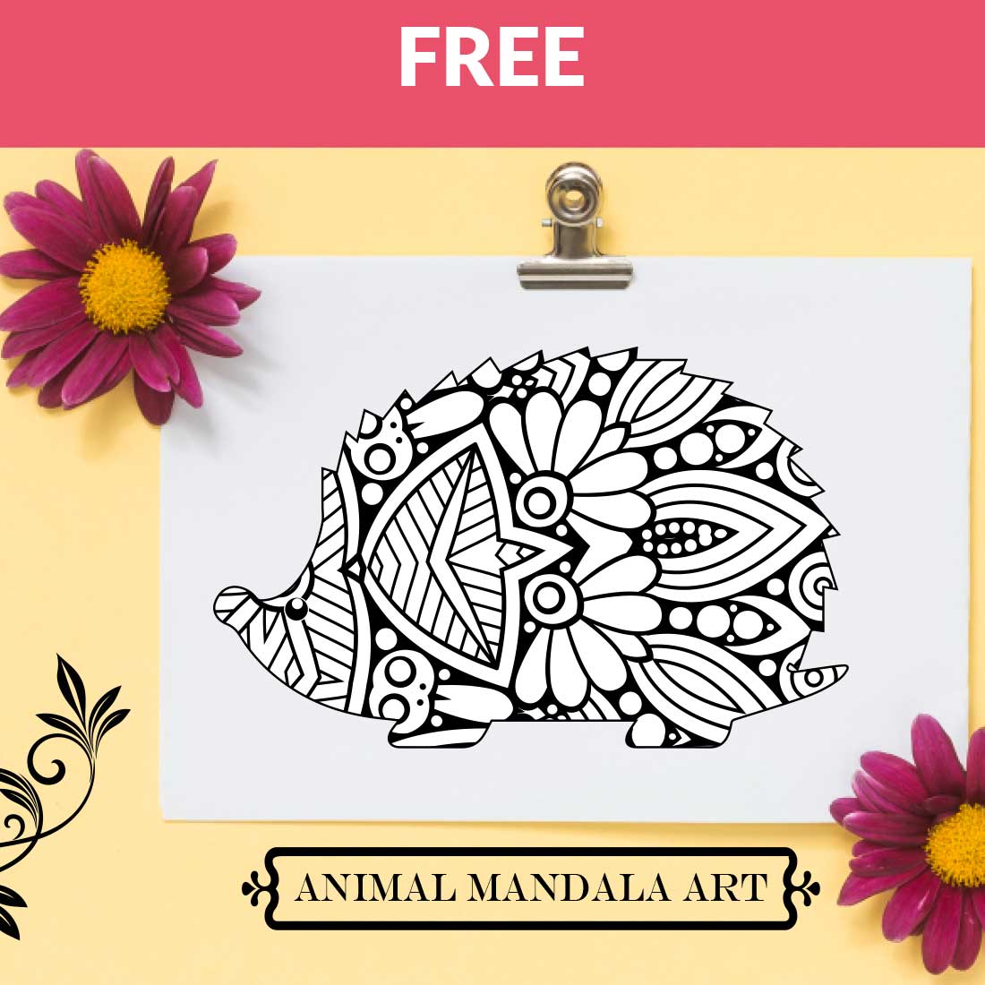 Animal Mandala Boho Style SVG preview image.