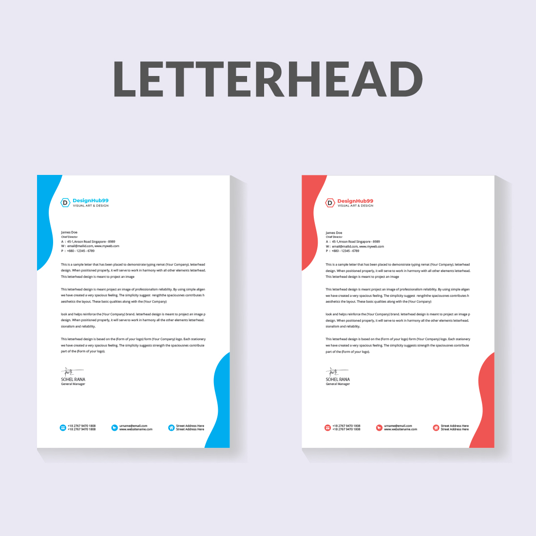 creative modern letterhead design cover image.