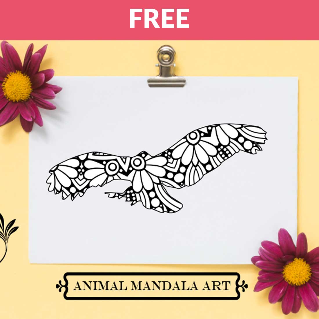 Animal Mandala Boho Style SVG preview image.