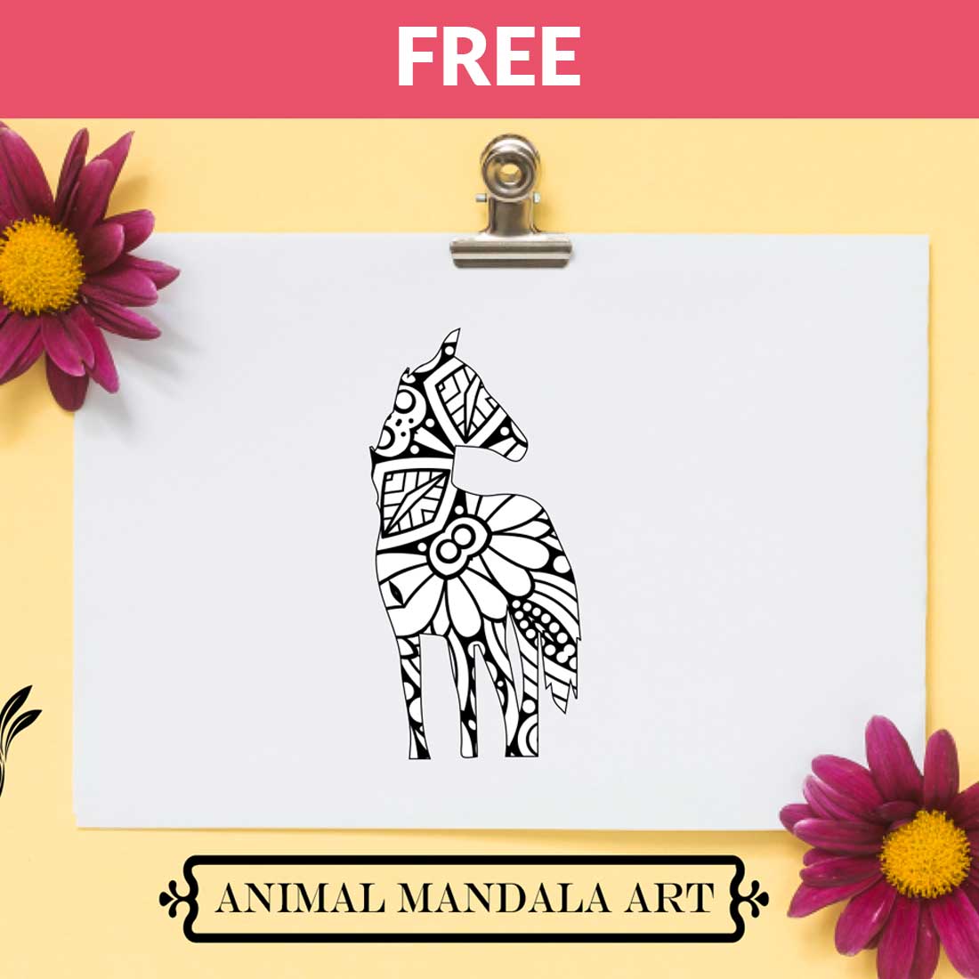 Animal Mandala Boho Style SVG preview image.