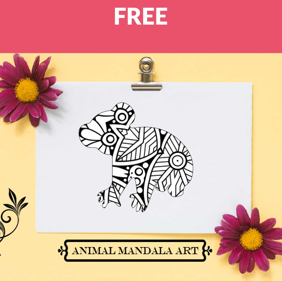 Animal Mandala Boho Style SVG preview image.