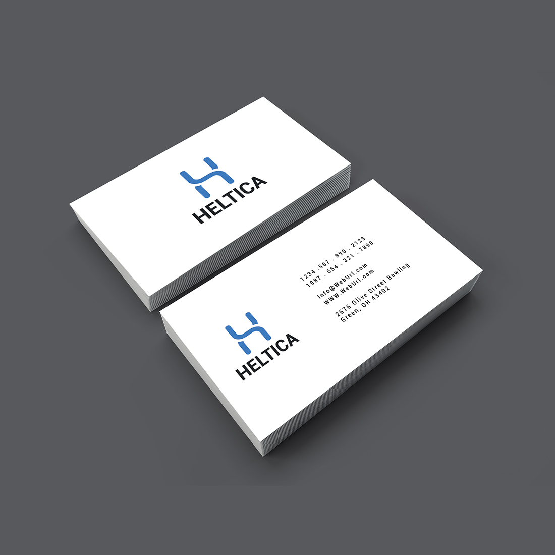 Simple business card design preview image.