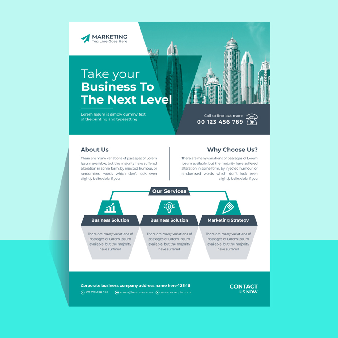 Corporate business flyer template cover image.