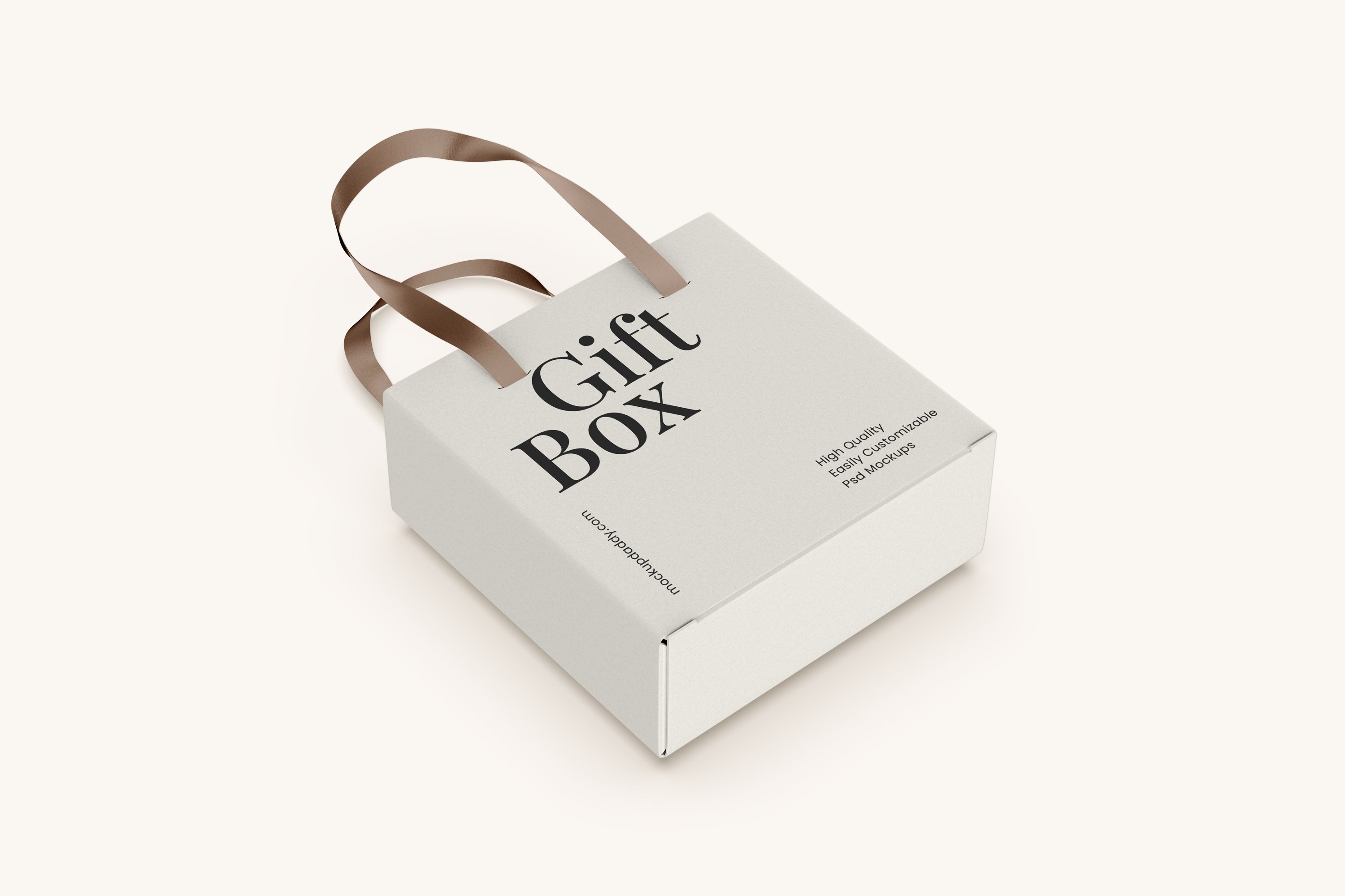 Square Gift Box Mockup preview image.