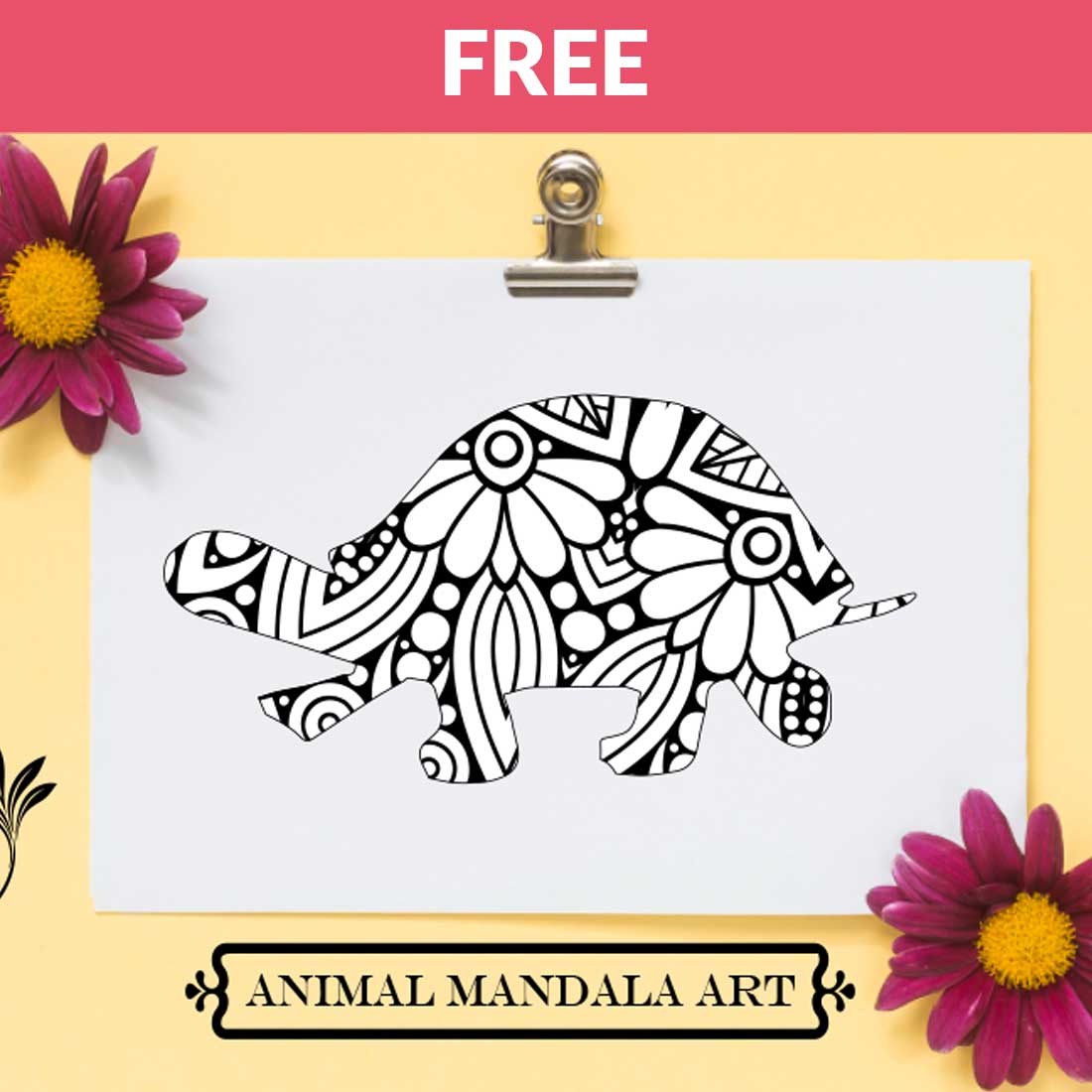 Animal Mandala Boho Style SVG preview image.