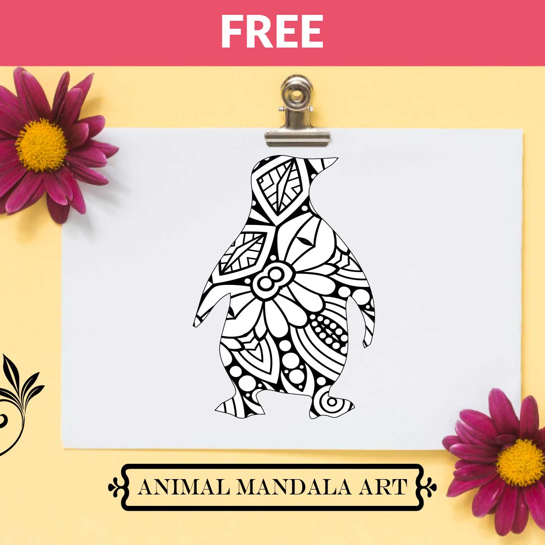 Animal Mandala Boho Style SVG preview image.