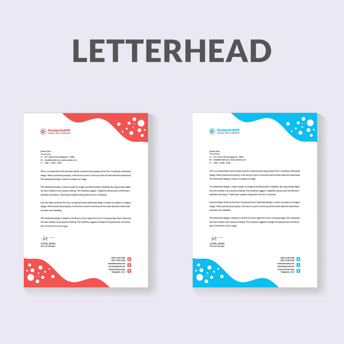 corporate modern business letterhead design cover image.