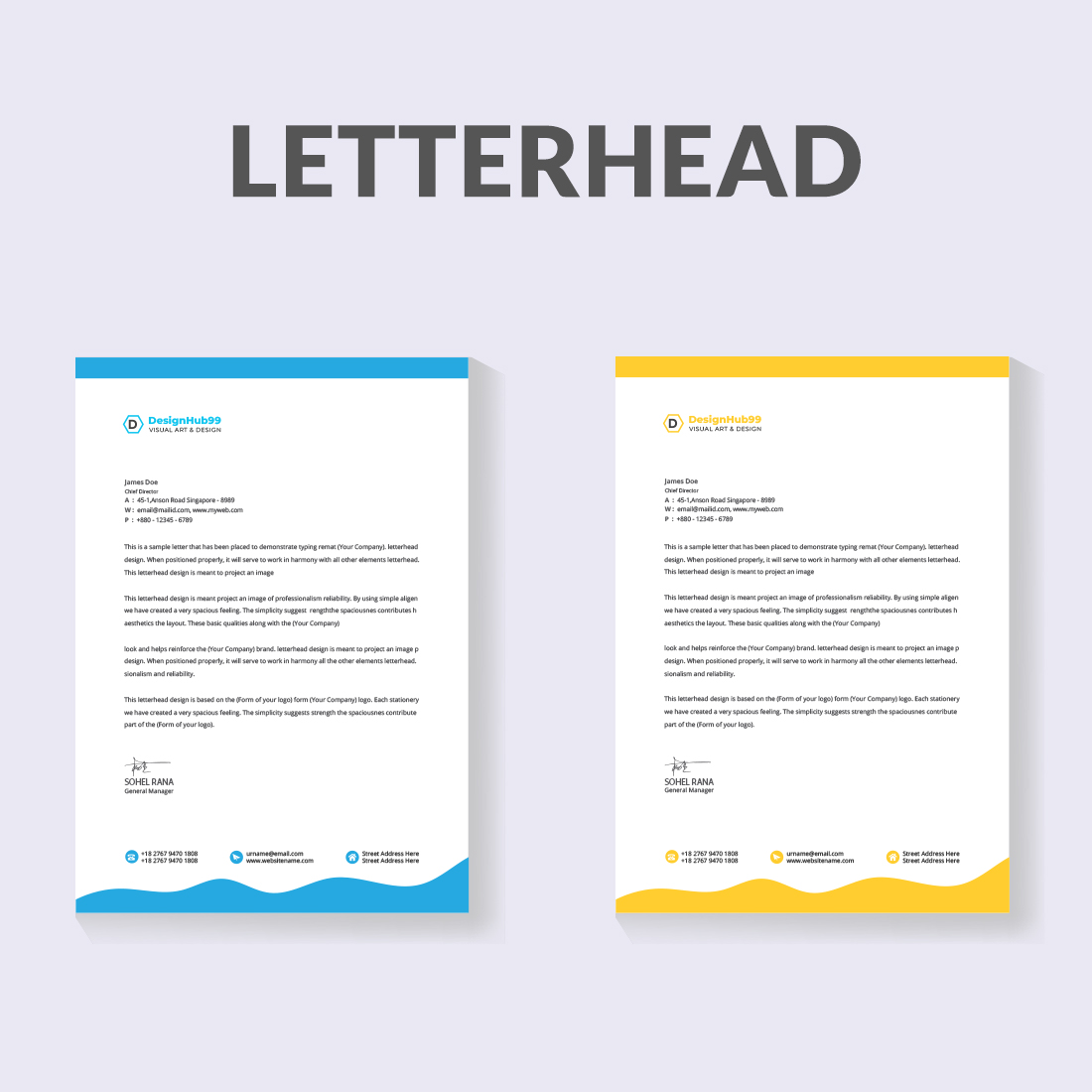 Letterhead design template for your project, letterhead, business letterhead design cover image.