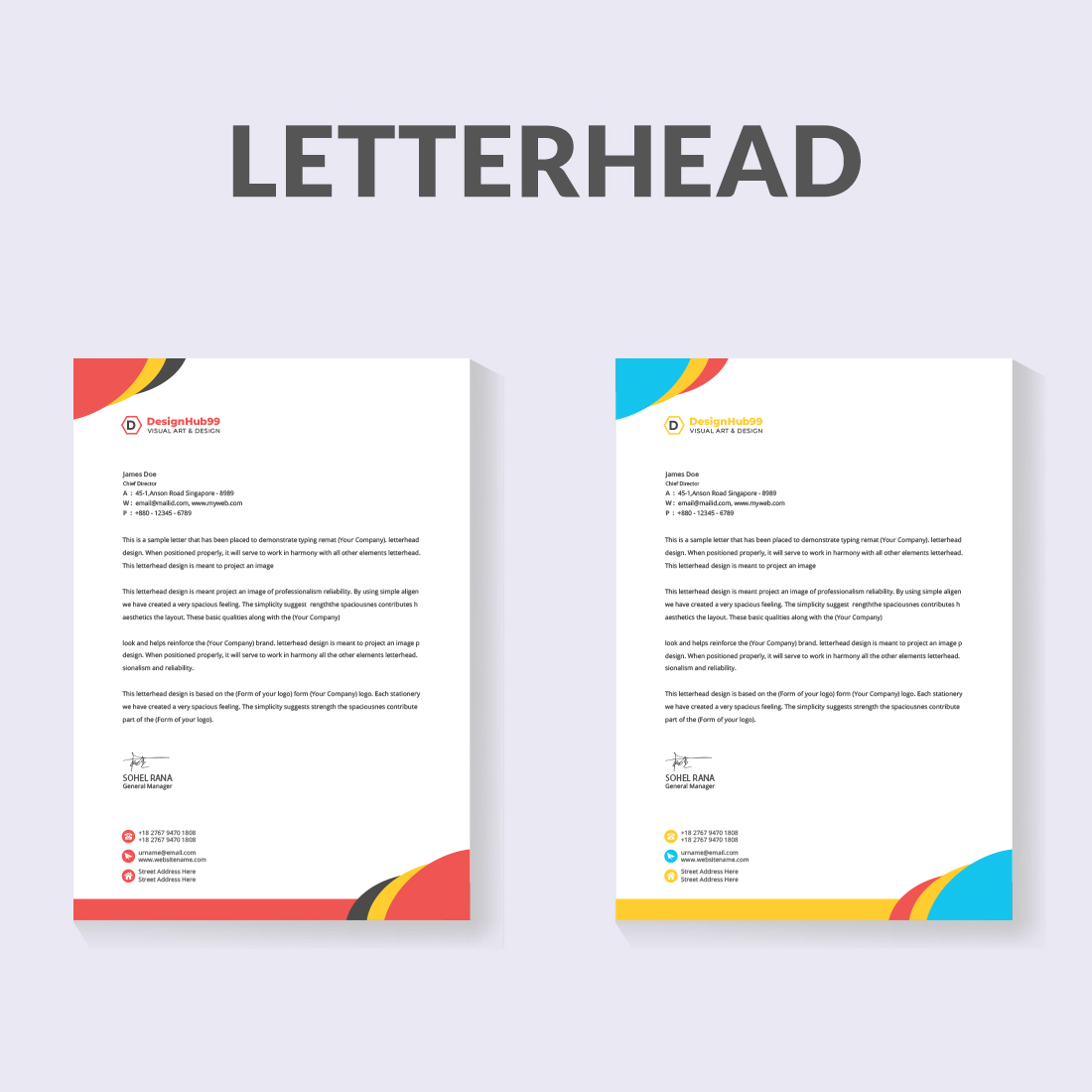 creative modern letterhead design template for your project preview image.
