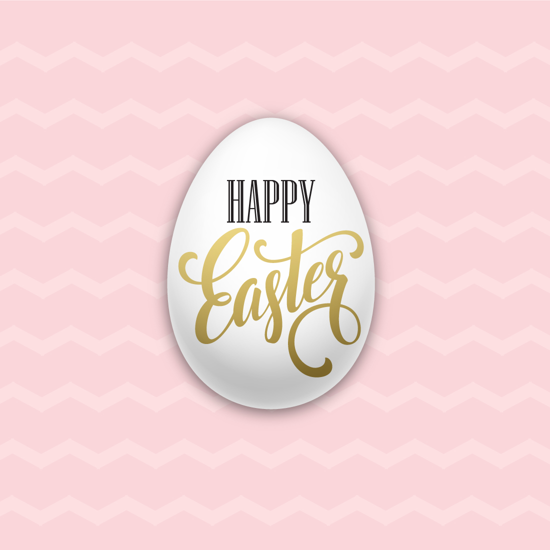 Happy easter egg on a pink background.