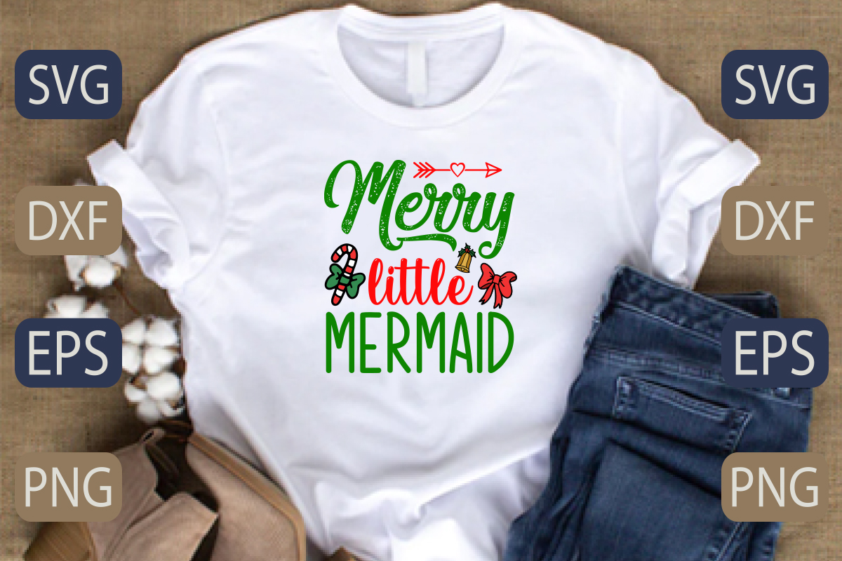 White shirt with merry little mermaid on it.